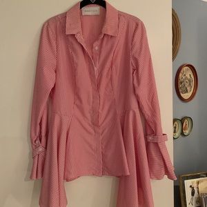 NWOT Striped Peplum Blouse